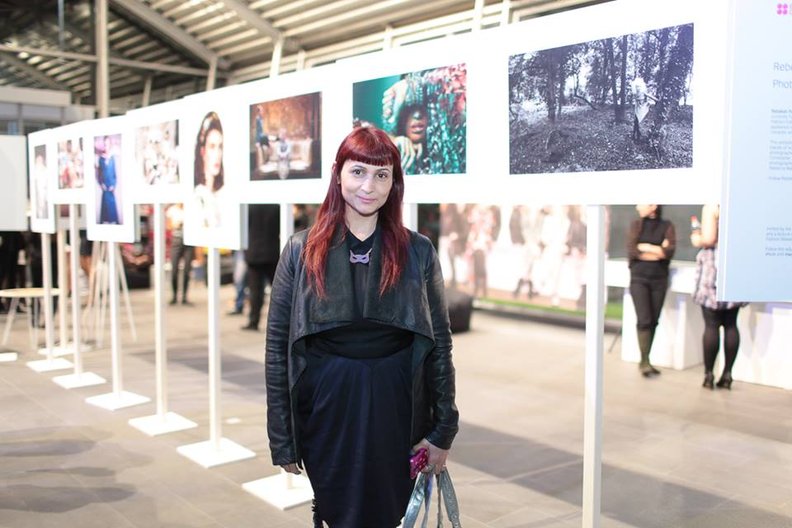 Rebekah with an exhibition of her work at FWSK  Photography: Ani & Dimi