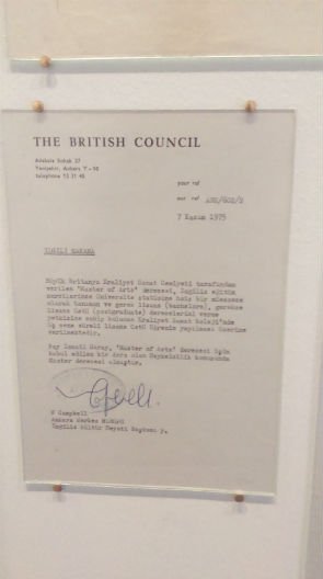 A letter from the British Council in SALT Galata Niamh Tuft