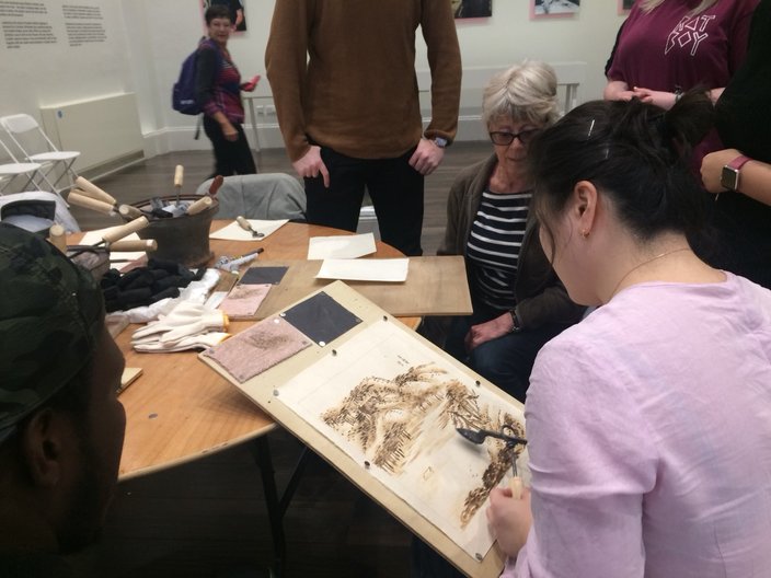 Pyrography workshop in Hull with Yujin Kim  Photograph courtesy Sujan Park