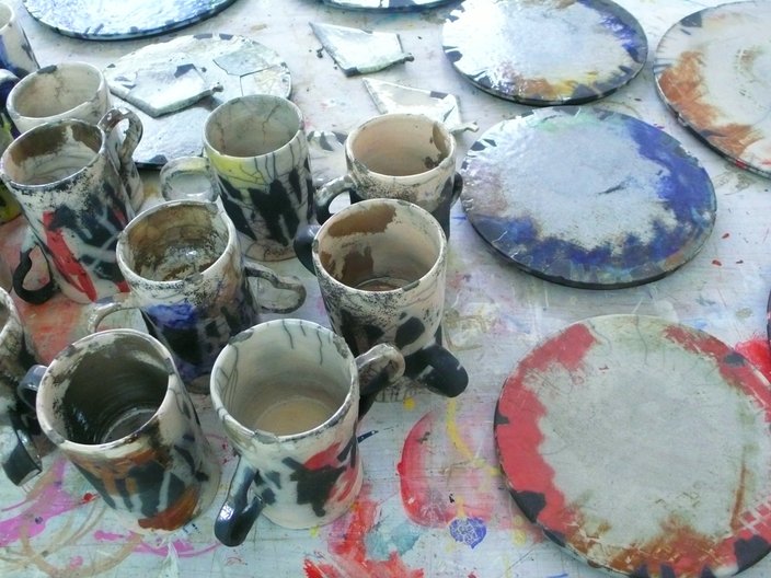 Ceramics for the café by Linda Brothwell  © Linda Brothwell 