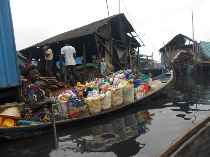 Shop on a boat in Makoko photo by Vicky Richardson