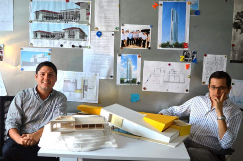 David Tapia and Rafael Watson in their studio. Image courtesy of the architects.  