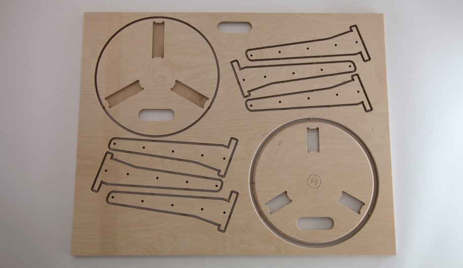 CNC stool pieces pre-assembly  © OPENDESK